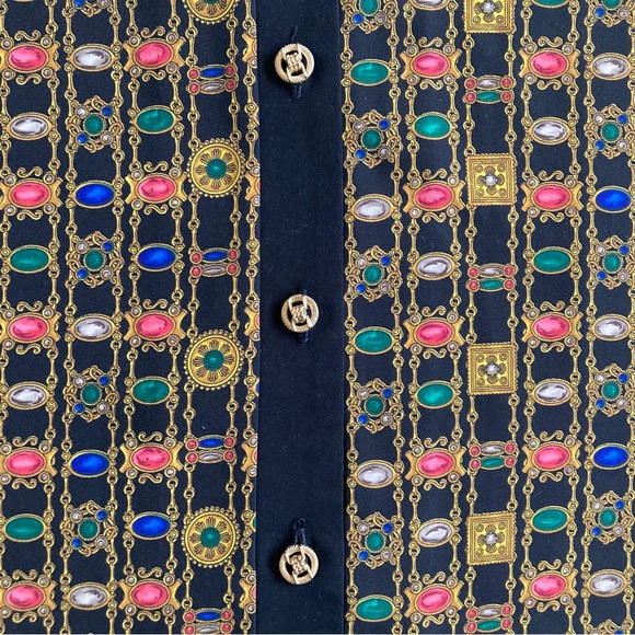 Vintage New Brownstone Studio New York Jewel Print Blouse Top - Picture 7 of 16